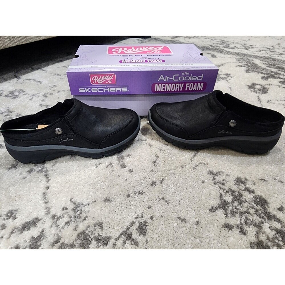 Skechers Woman Size 6 Relaxed Fit Easy Goin Lovely Latte Clog 167870 BLACK - Picture 2 of 8